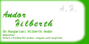 andor hilberth business card